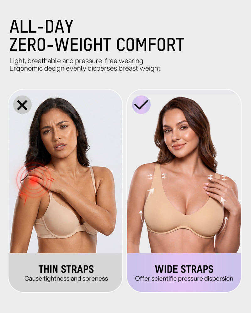 Deep-Plunge Unlined Underwire Bra