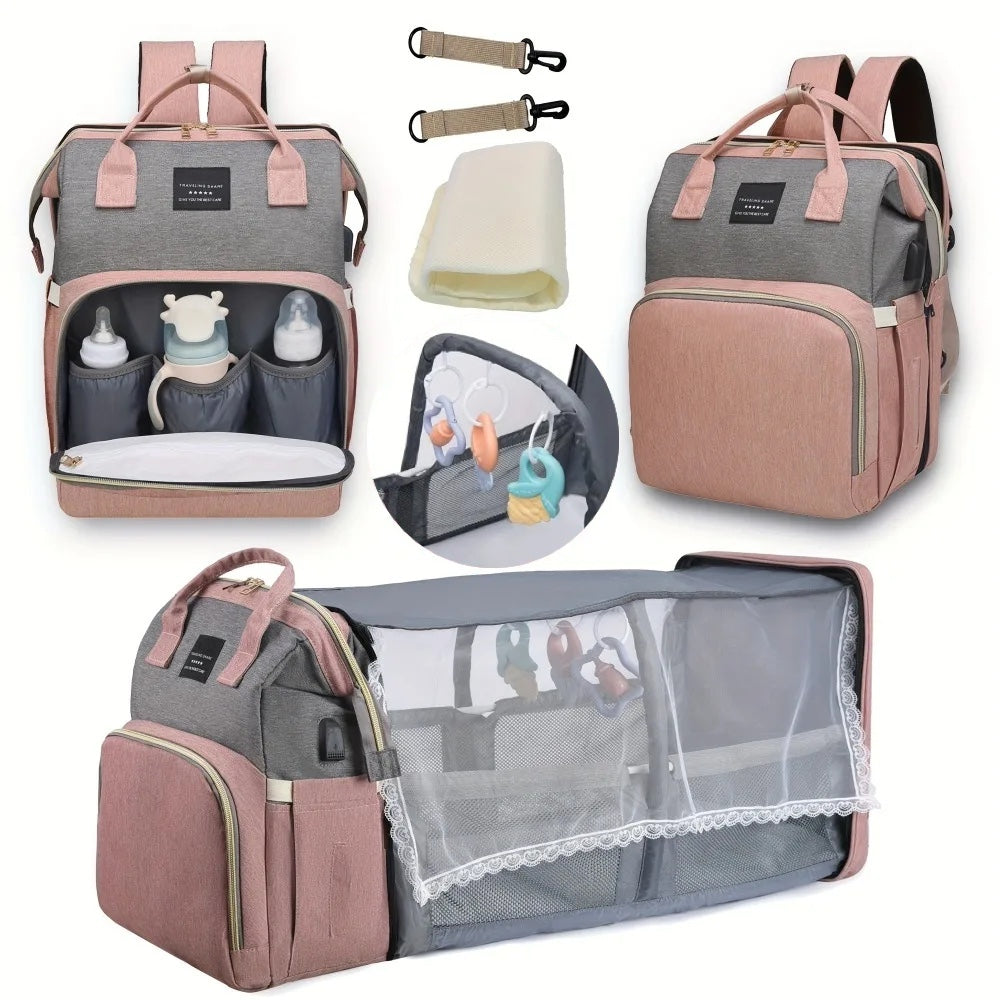 Always Prepared – Multifunctional Diaper Bag with Bed