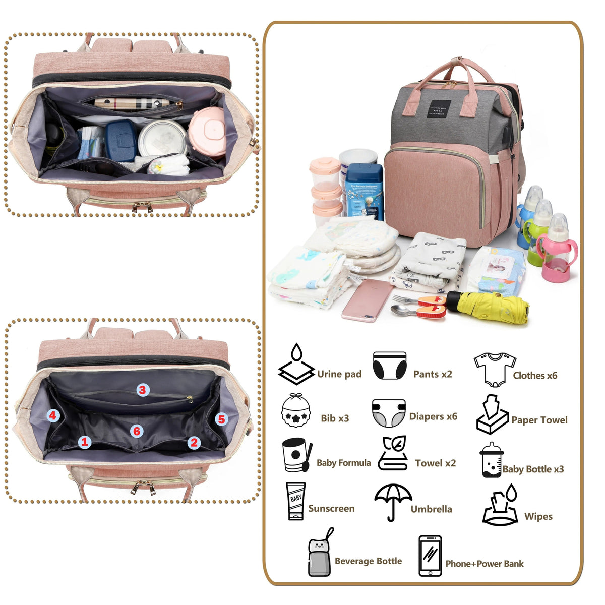 Always Prepared – Multifunctional Diaper Bag with Bed
