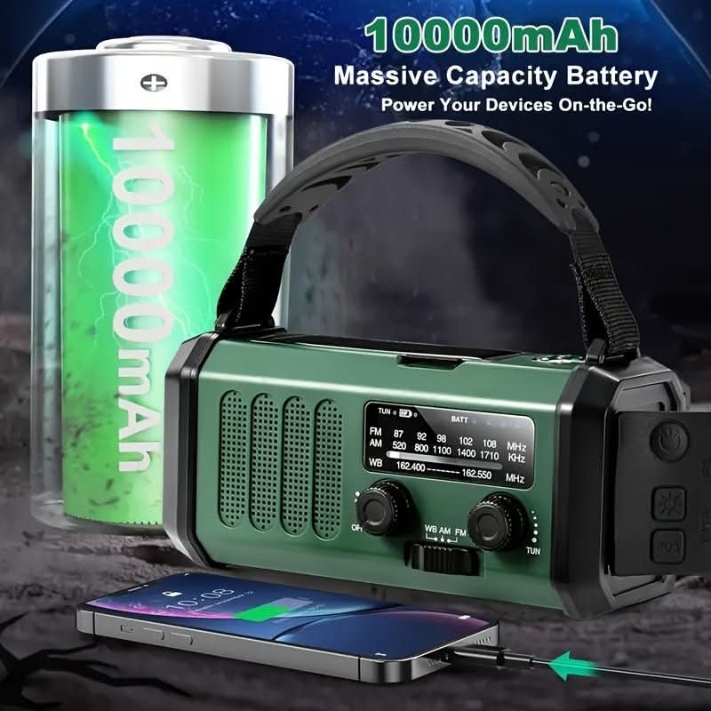 Emergency Radio with Solar, Torch and USB Charging Function