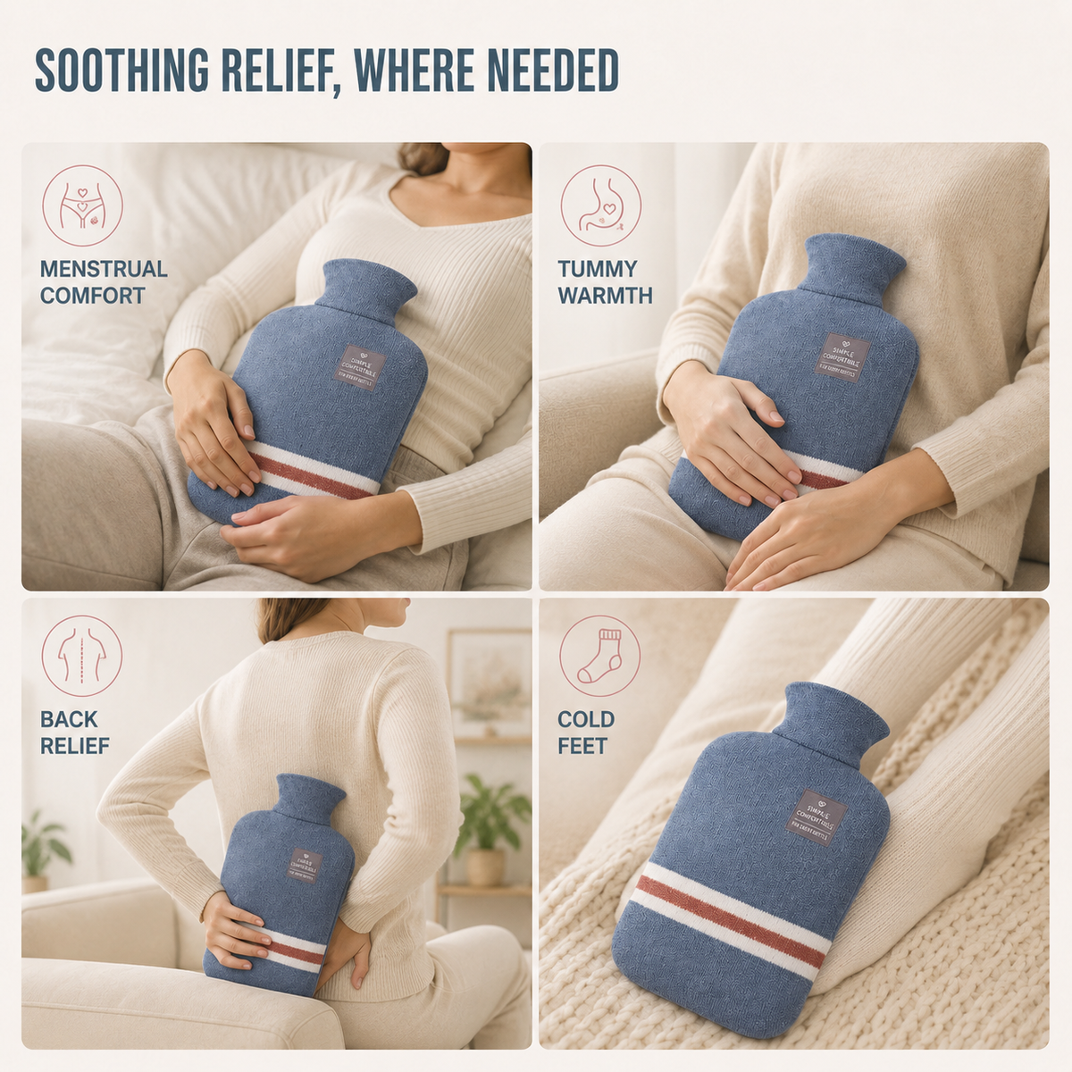 Extra Large Hot Water Bottle For Period Cramps