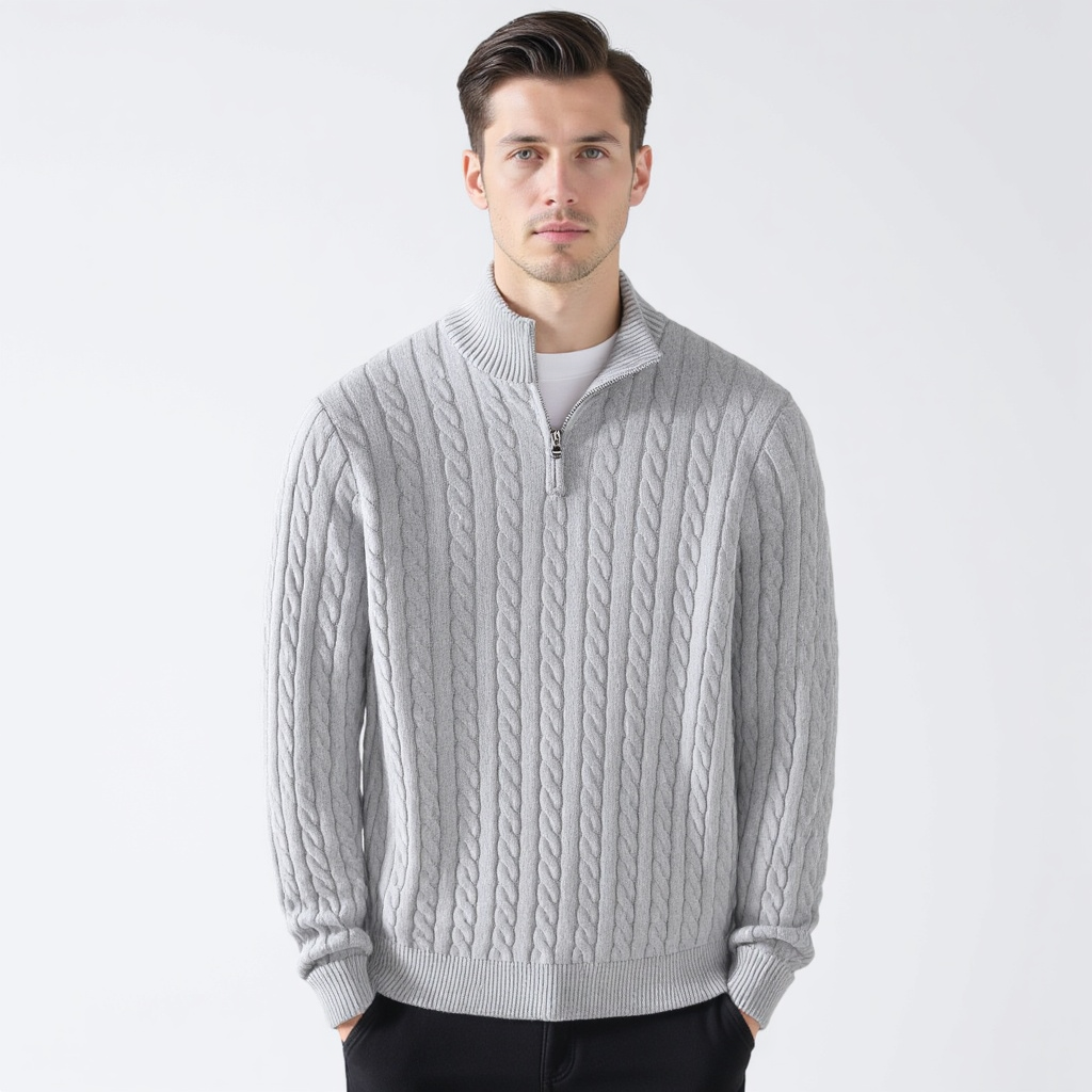 Zipped Cable Sweater