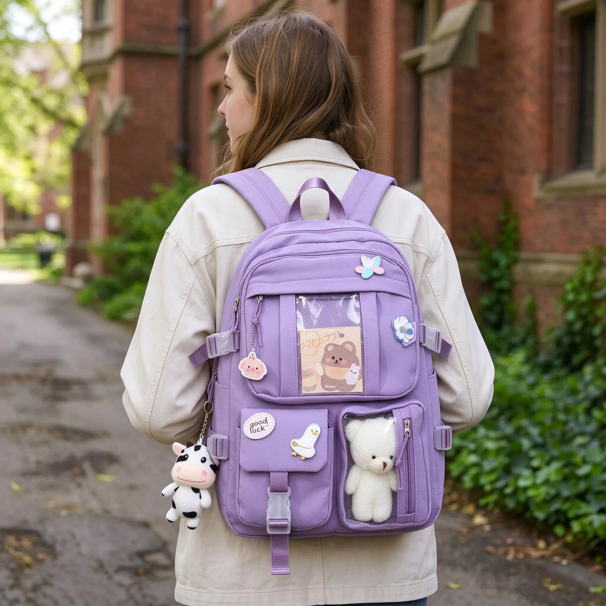 Female Student Laptop Backpack | Preppy Campus Daypack