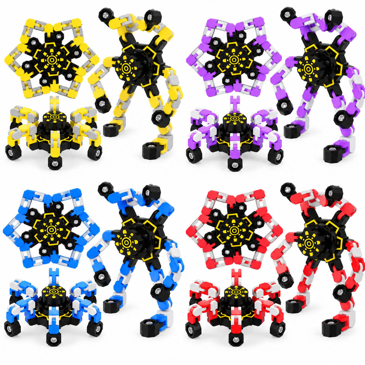 Transformable Robot Fidget Spinner for Stress Relief