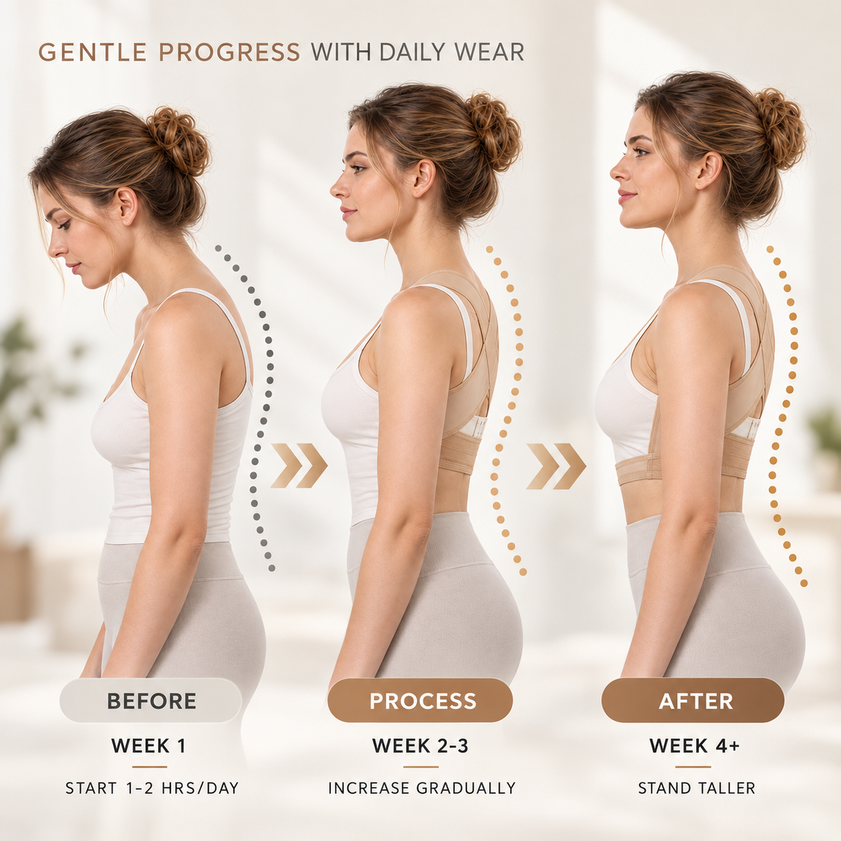 Front-Closure Posture Brace | Adjustable Hook-And-Eye Cross-Back Support