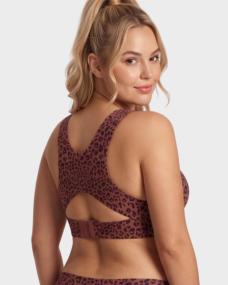 Front Closure Cross-Back Wireless Posture Bra