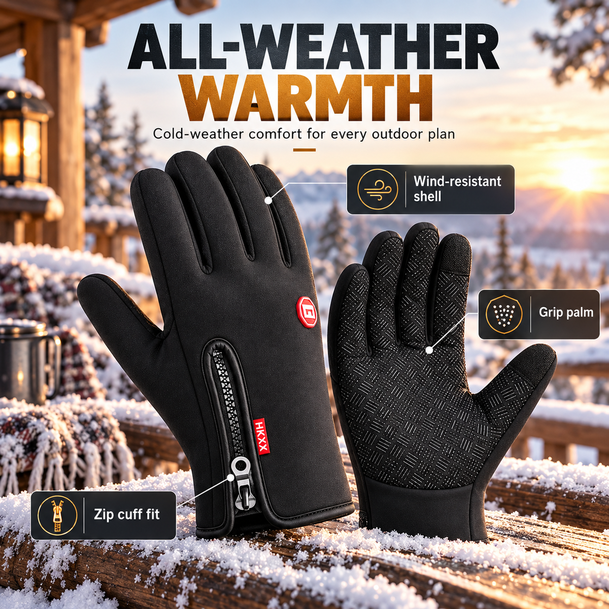 Frostiva | Heated Cycling Gloves | Non-Slip Palm Grip | Waterproof & Windproof