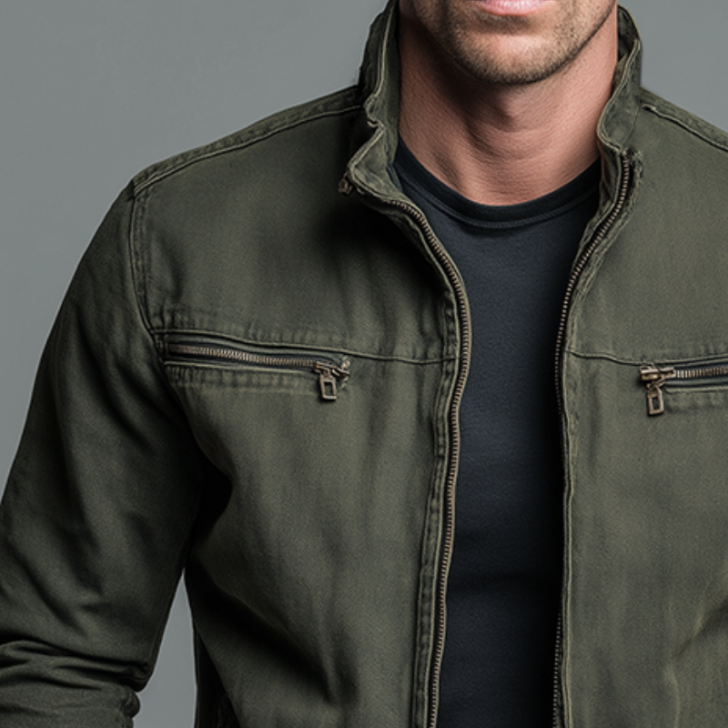Men's Vintage Zip Jacket – Stand-Collar Autumn Winter Layer for Everyday Wear