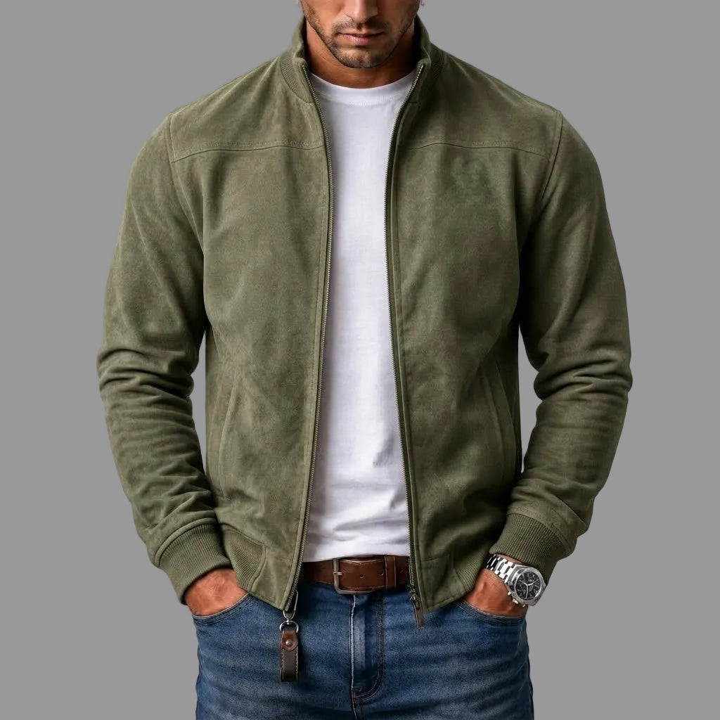 Suede Bomber Jacket for Men