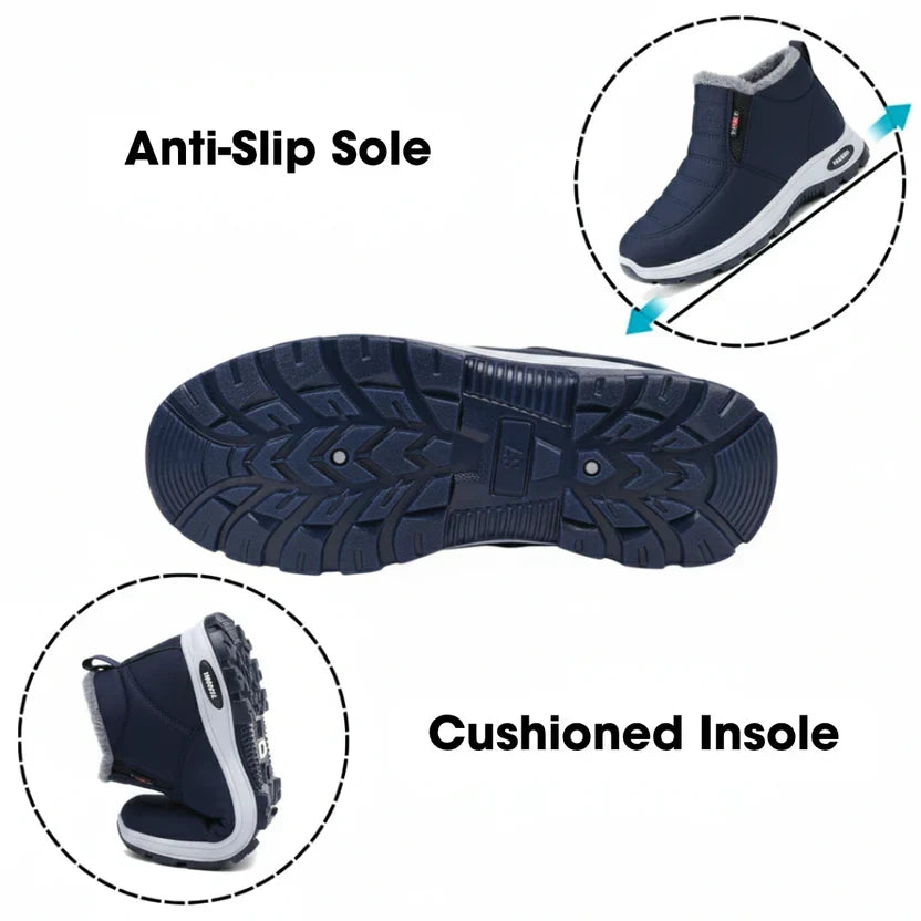 Quilted Waterproof Slip-On Ankle Boots