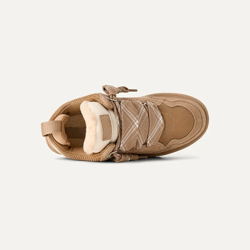 Women's Fleece-Lined Suede Platform Winter Trainers