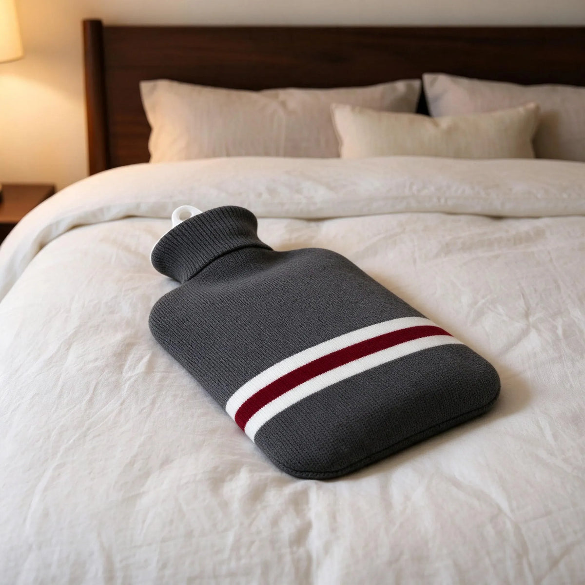 Hot Water Bottle 2 Litre Capacity With Ribbed Knit Cover