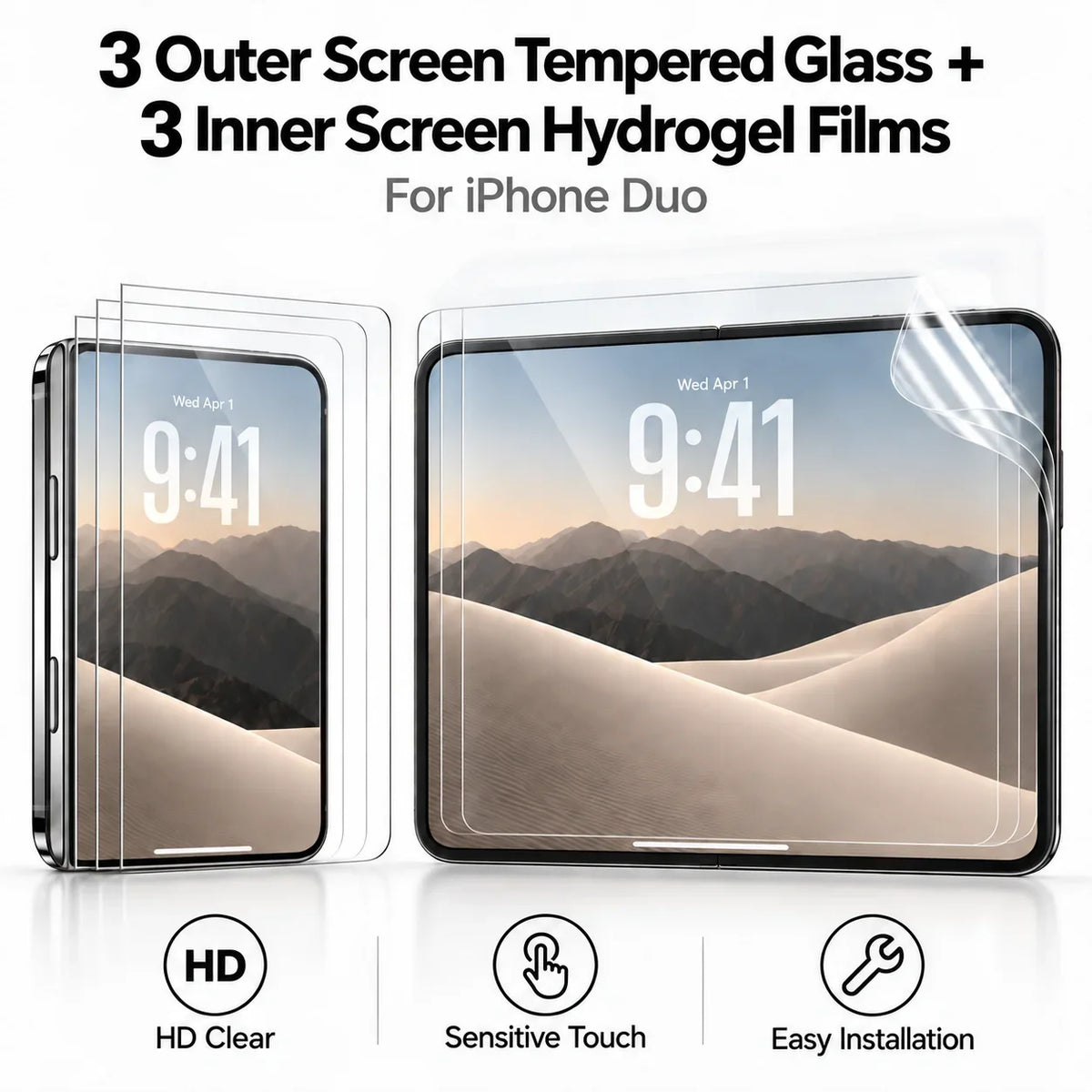 Inside AND Outside Screen Protectors for iPhone Duo