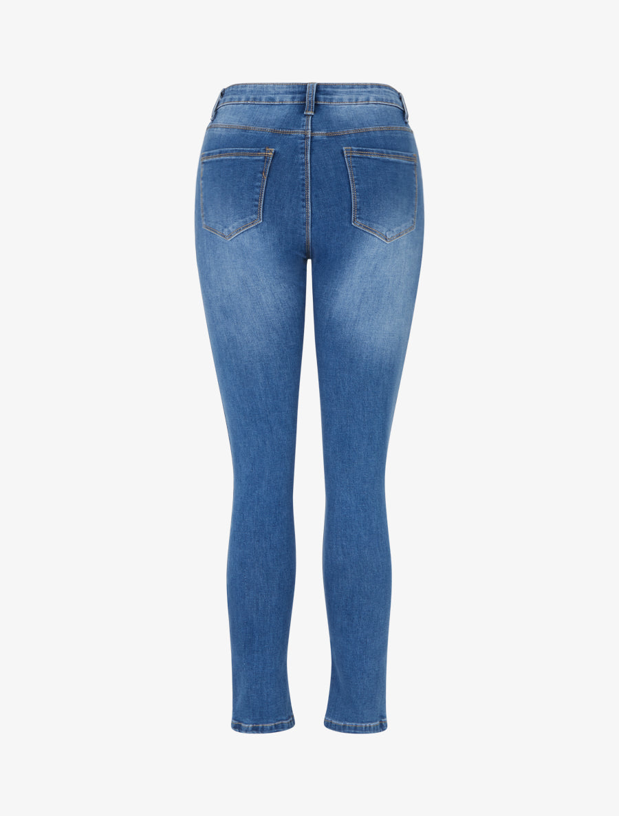 High-Waisted 5-Pocket Skinny Jeans