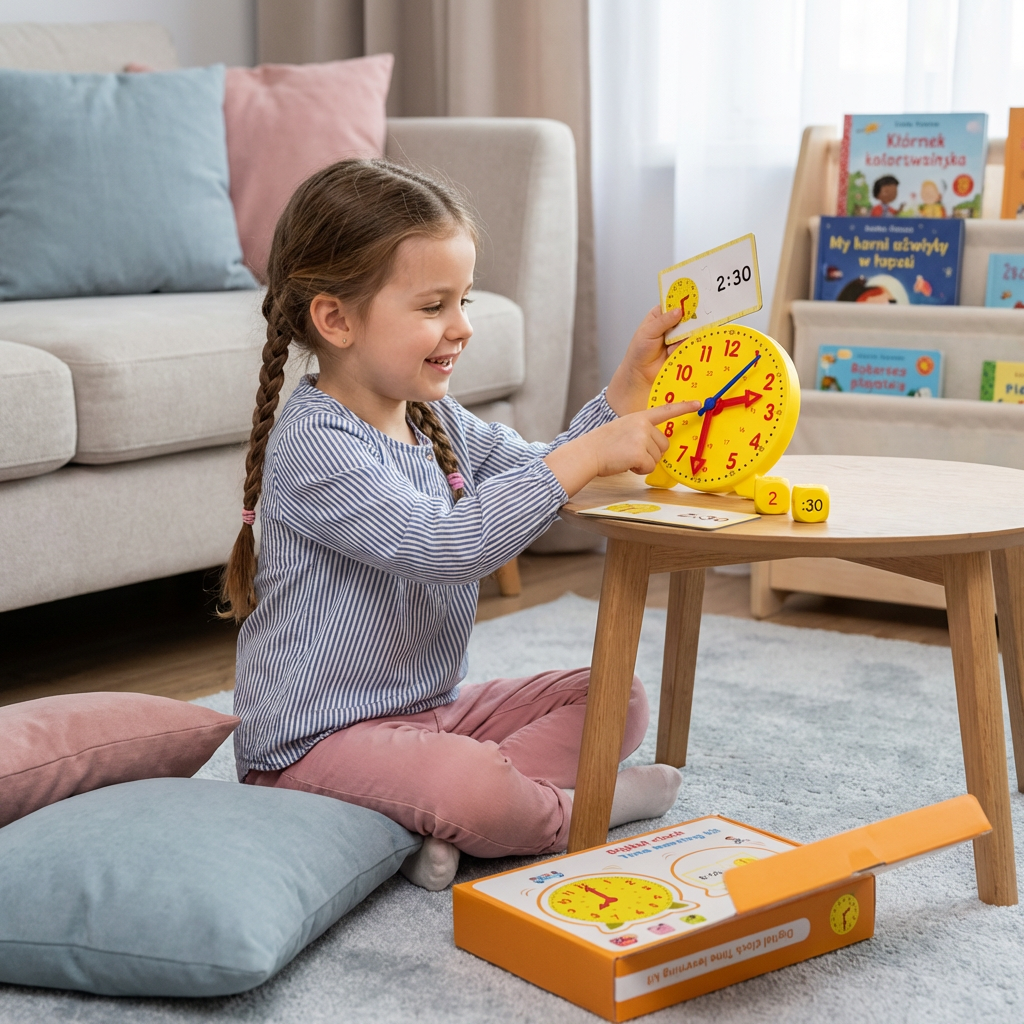 Educational Clock for Children – Interactive Game for Learning Time with Cards and Dice