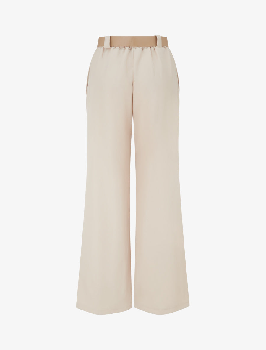 High-Waisted Straight Trousers with Belt