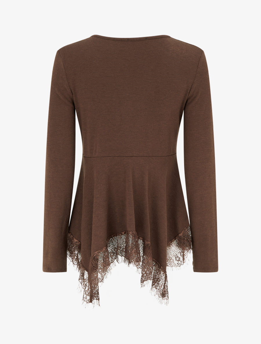 Fine Ruched V-Neck Sweater