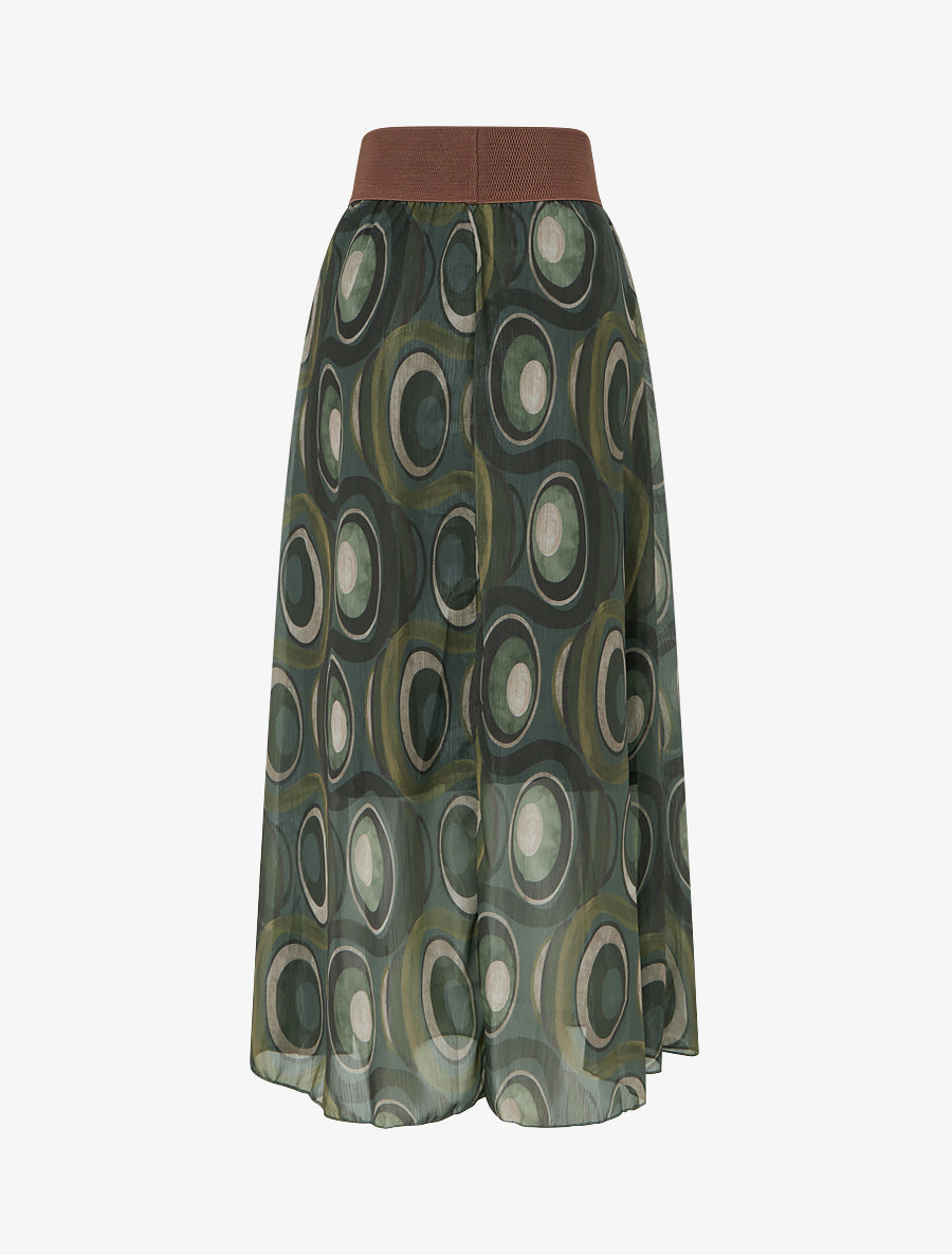 Long High-Waisted Iridescent Voile Skirt