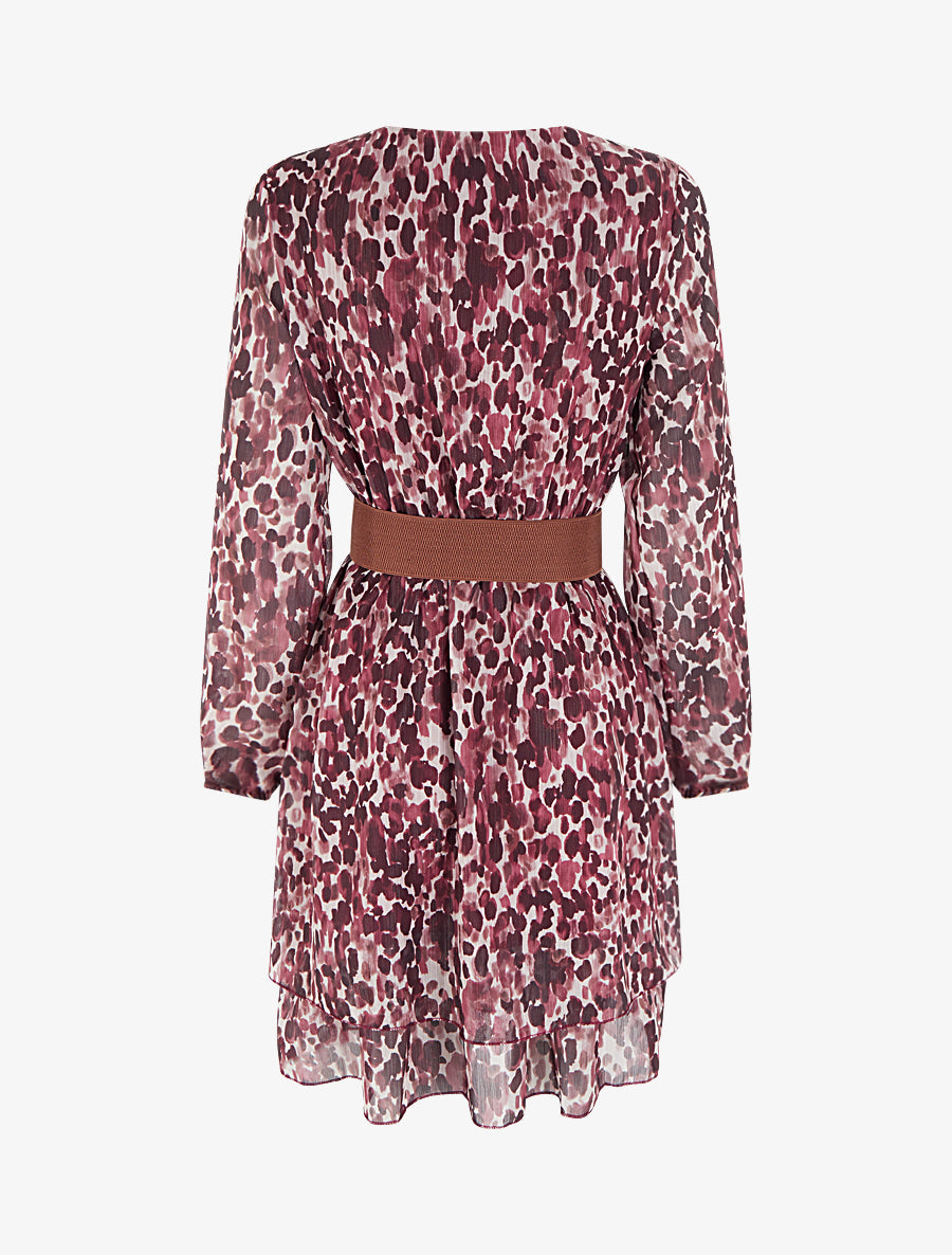 Flowing Dress with Sheer Sleeves