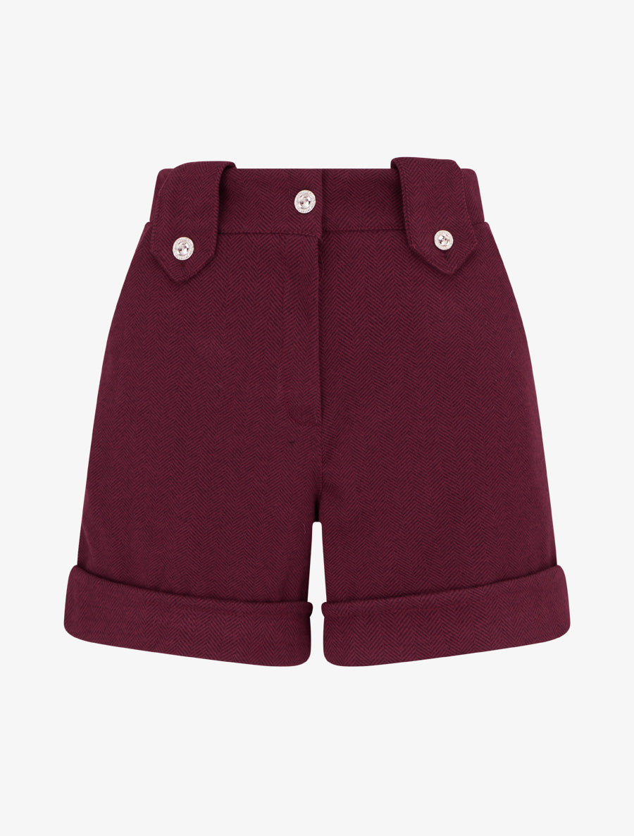 High-Waisted Straight Shorts with Belt Loops