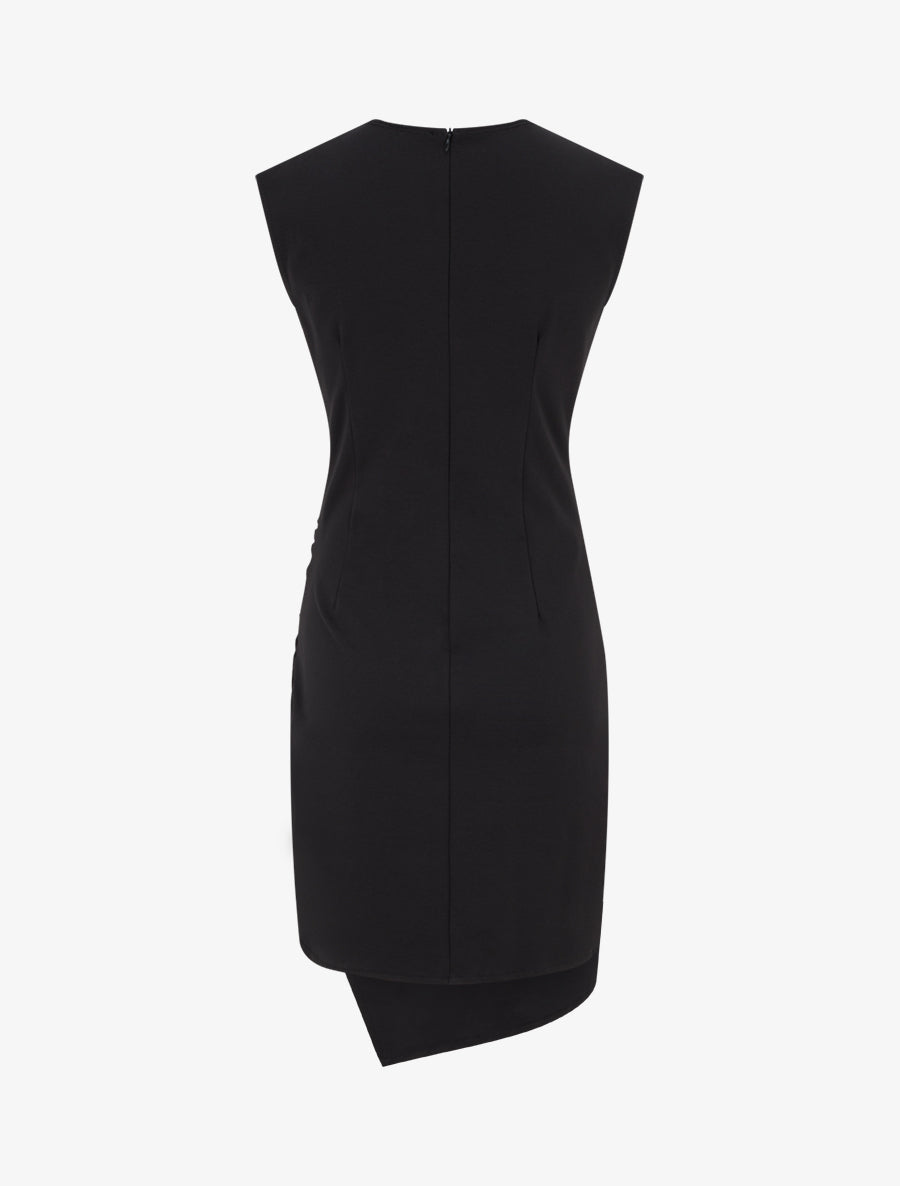 Draped Wrap Neckline Bodycon Dress