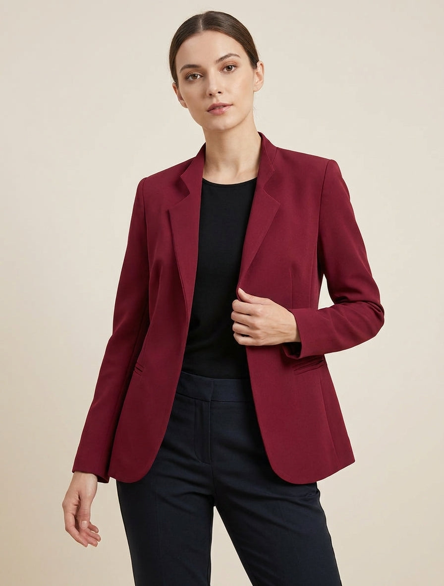 Straight Blazer with Shoulder Pads