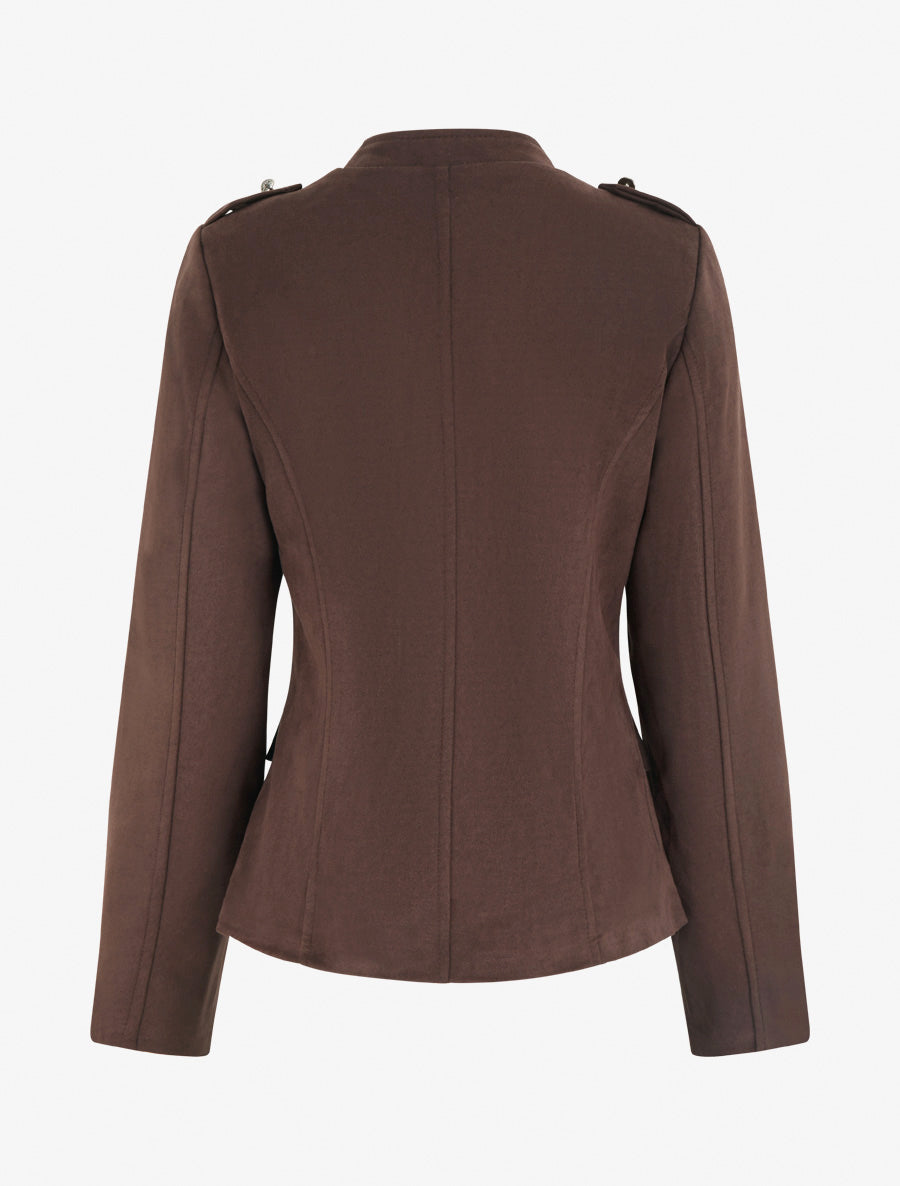 Suede High Neck Jacket