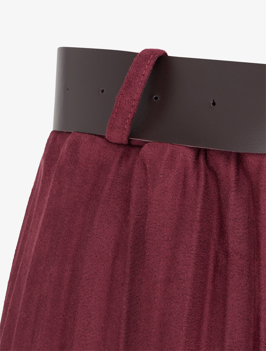 High Waisted Pleated Long Skirt