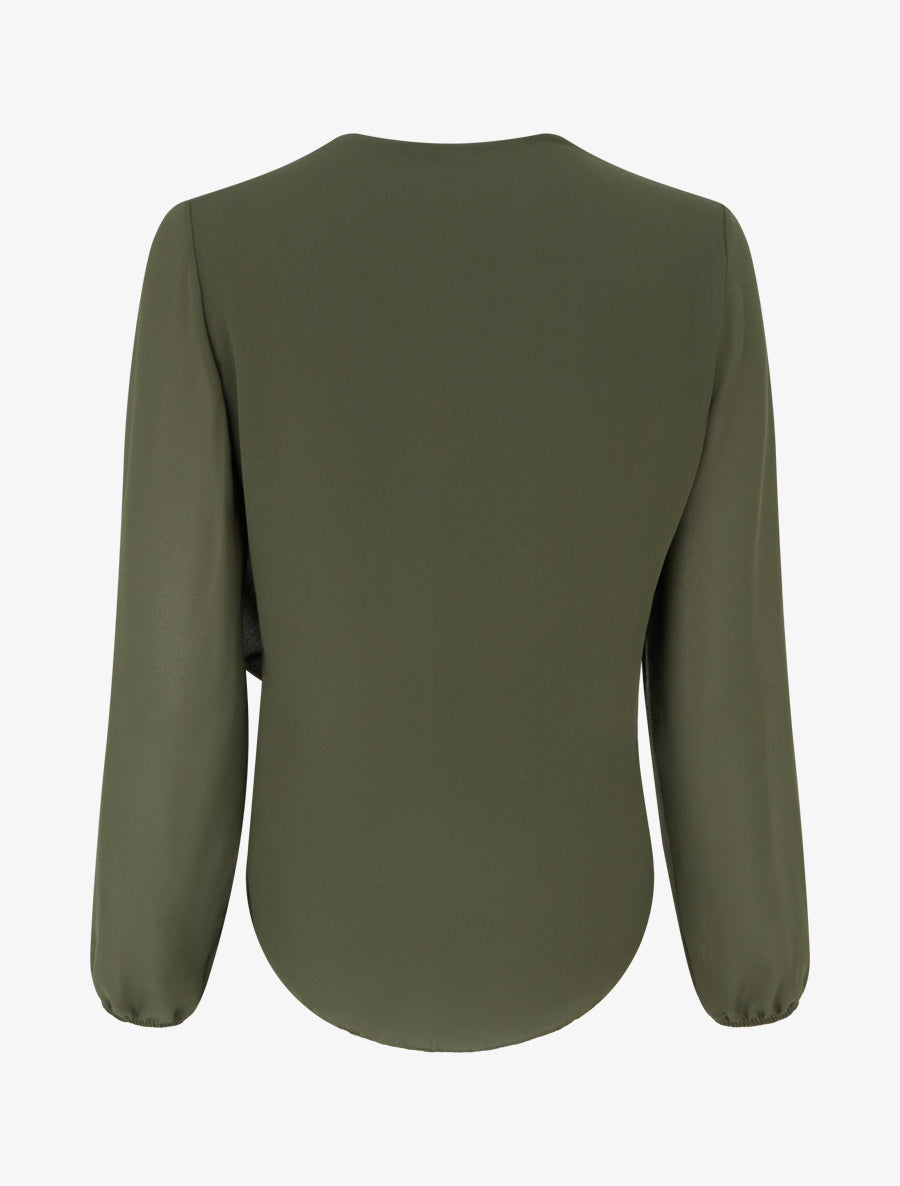 Long-Sleeved Voile Bubble Top