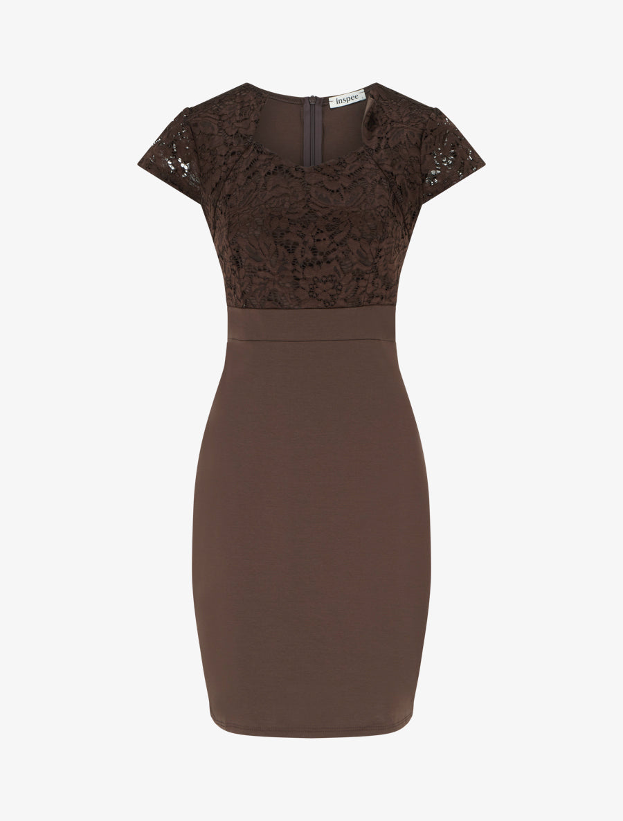 Fitted Sweetheart Neckline Lace Dress