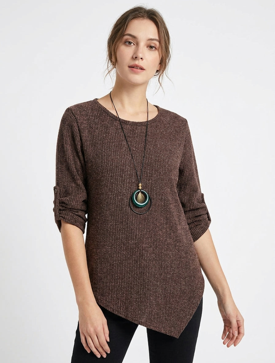 Ribbed Round Neck Sweater
