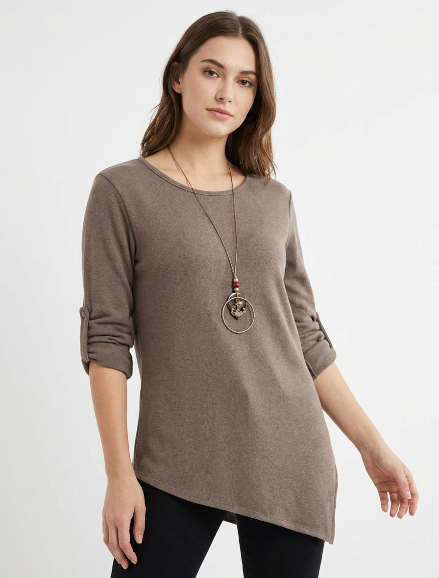 Asymmetric Straight Cut Sweater