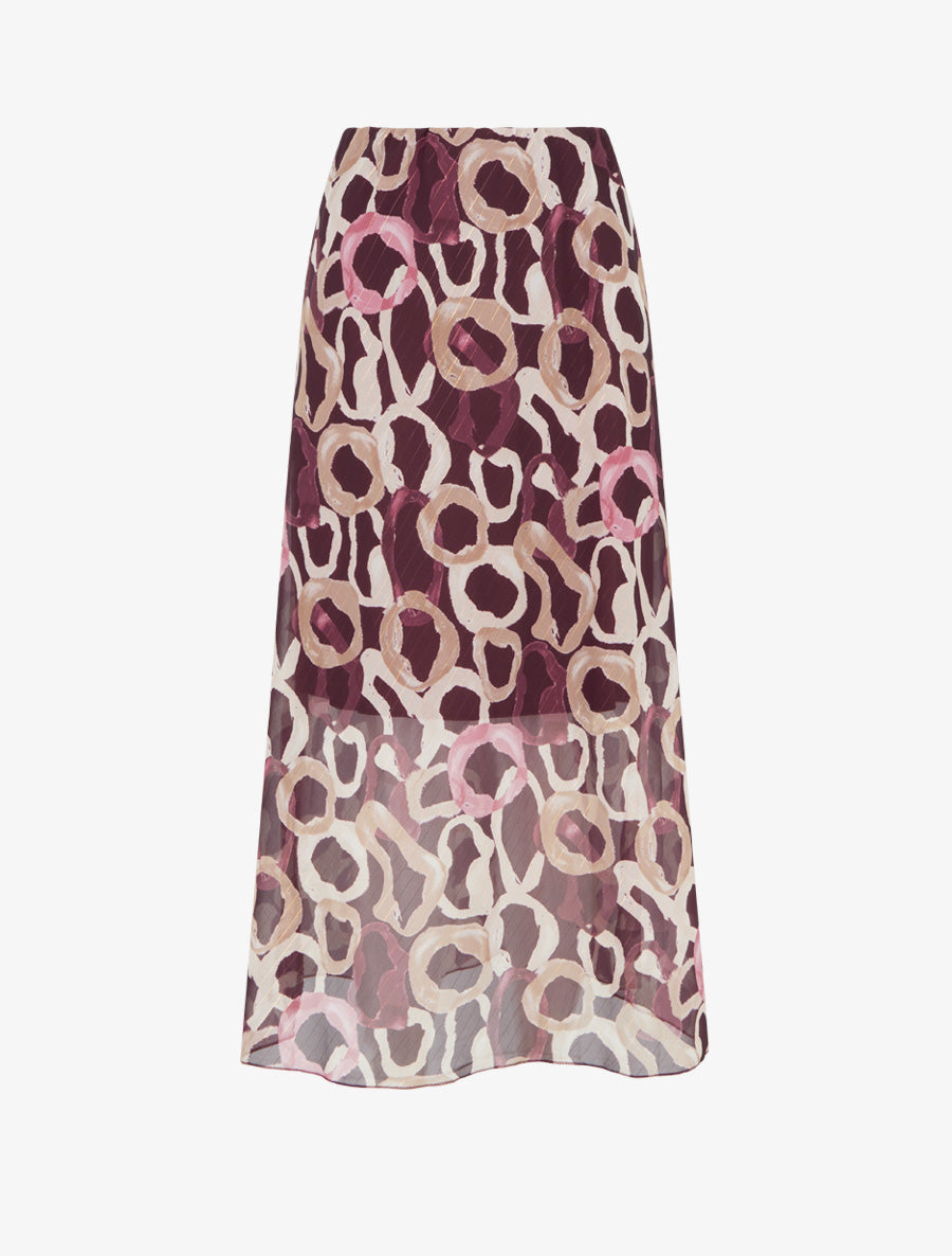High-Waisted Long Skirt with Iridescent Trim