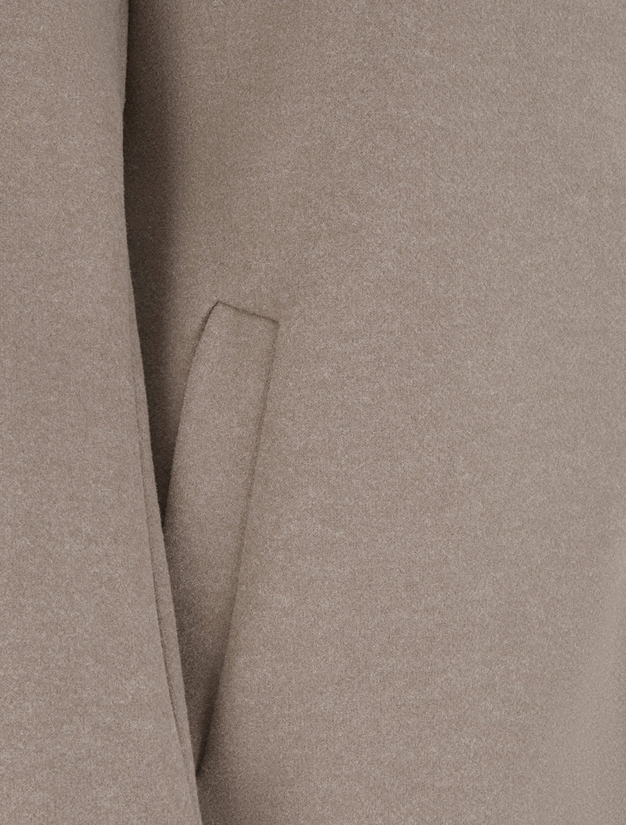 Felted Coat with Crossover Collar and Hood