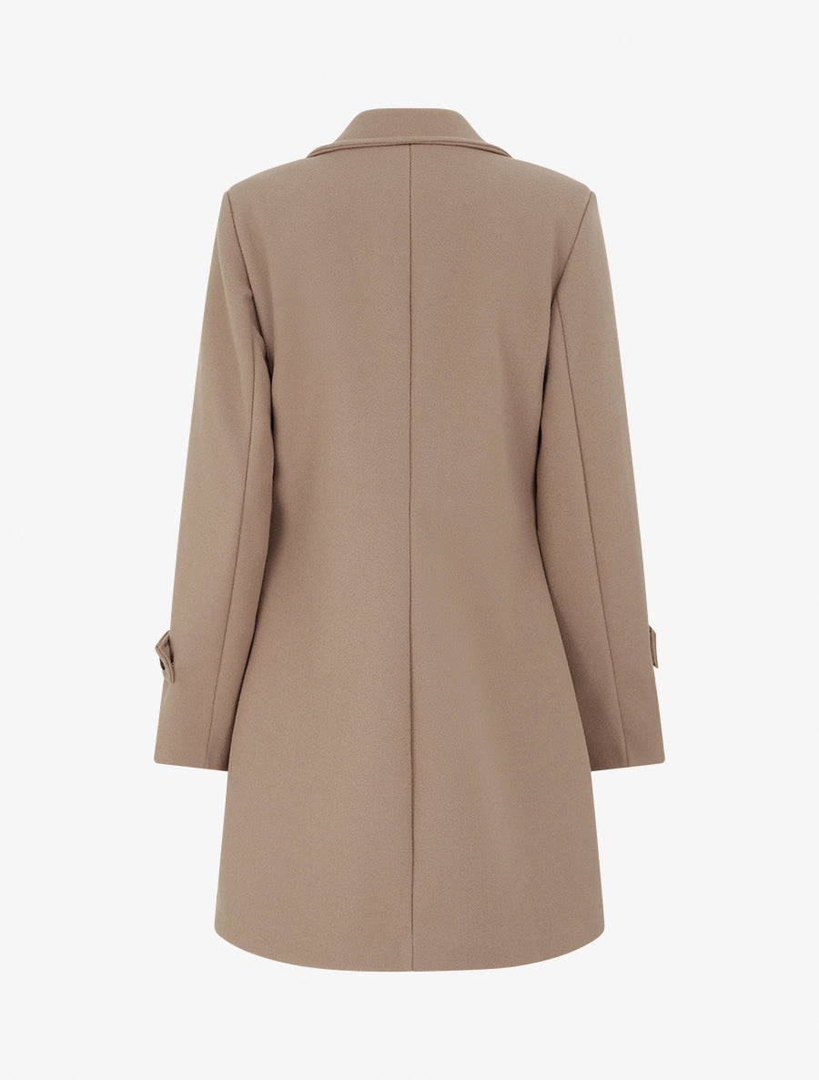 Double-Breasted Long Crossover Coat