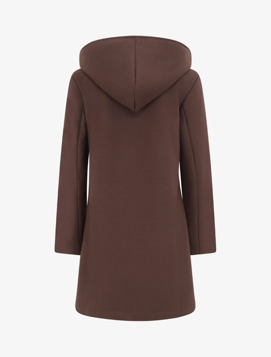 Duffle Coat with Toggle Fastenings and Hood - Brown