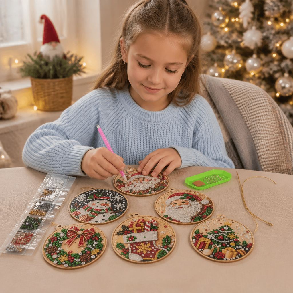 DIY Christmas Diamond Painting Ornaments Set – Festive Tree Decorations