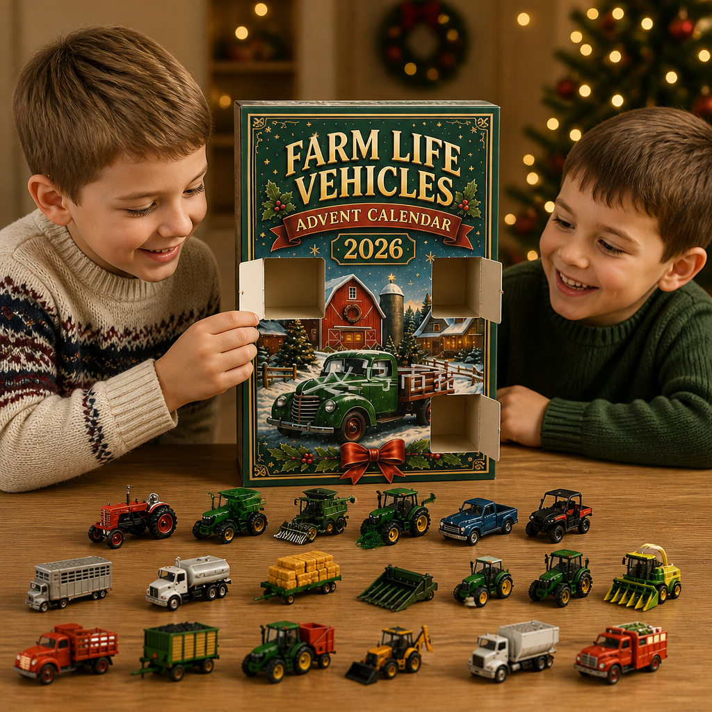24-Day Christmas Advent Calendar with Farm Vehicles