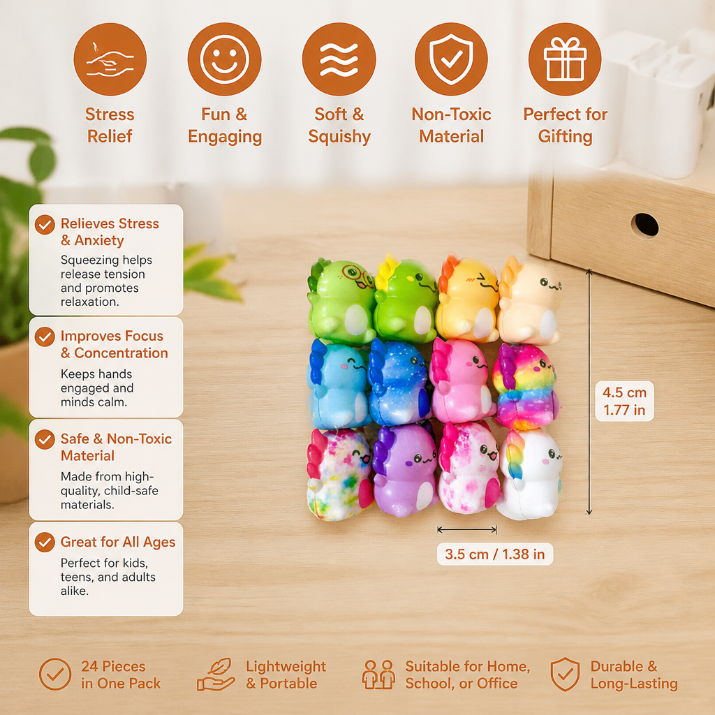 12-Pack Soft Axolotl Squishy Stress Relief Toys
