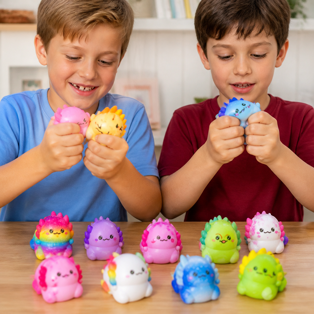 12-Pack Soft Axolotl Squishy Stress Relief Toys
