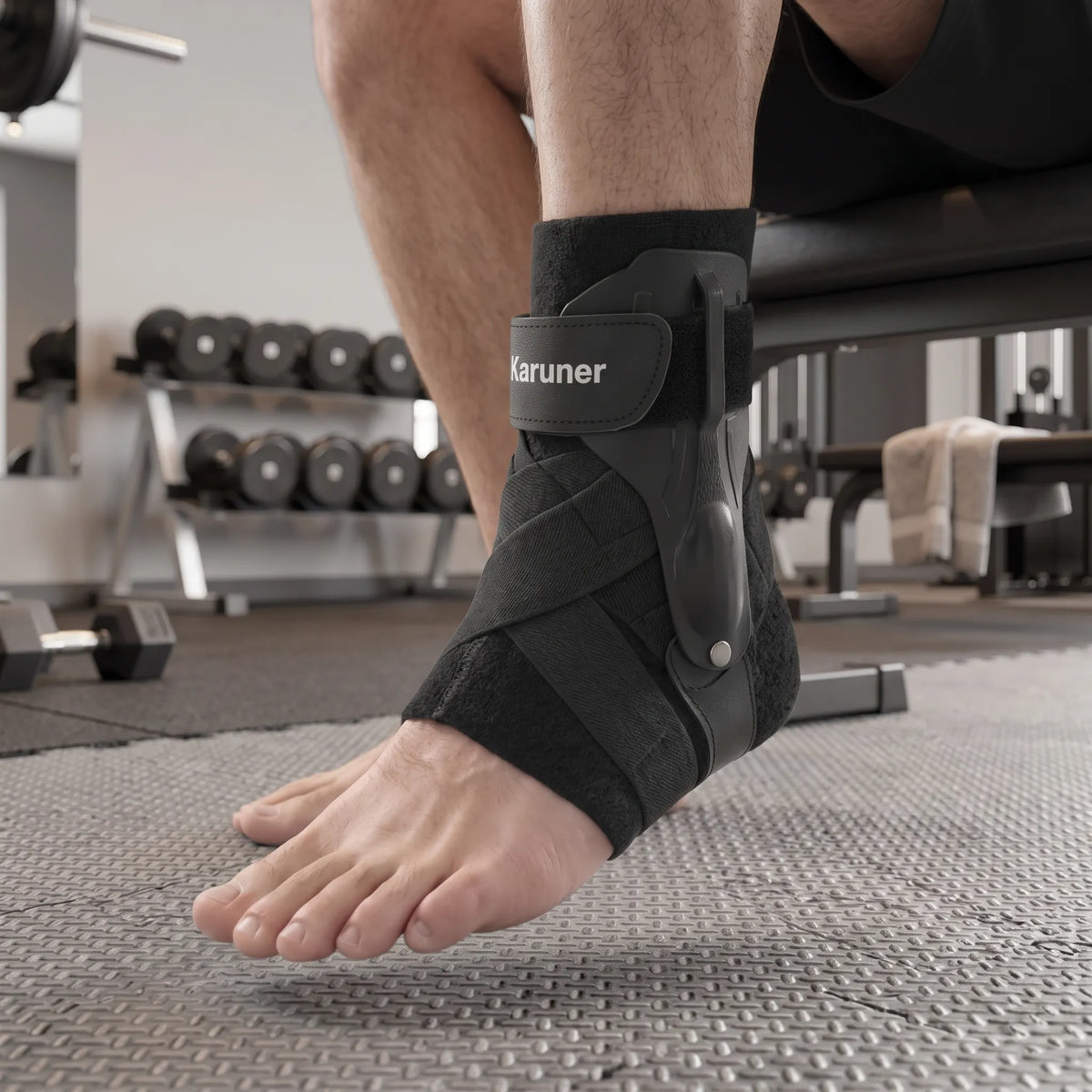 Low-Profile In-Shoe Ankle Stabiliser With Straps