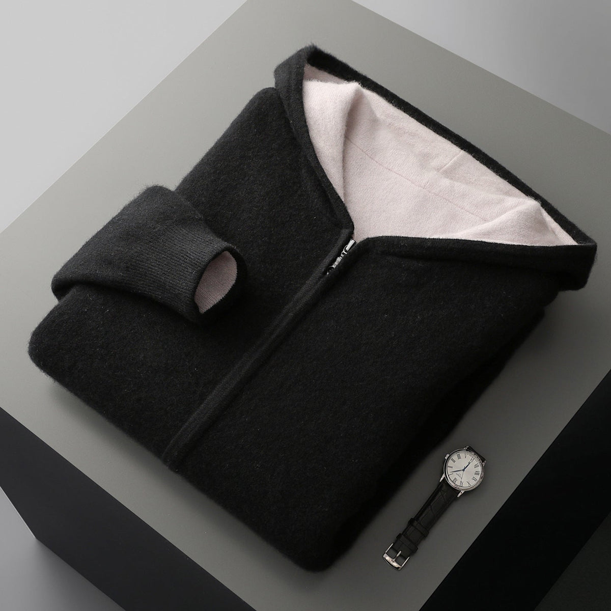 Reversible Cashmere Zip Jacket