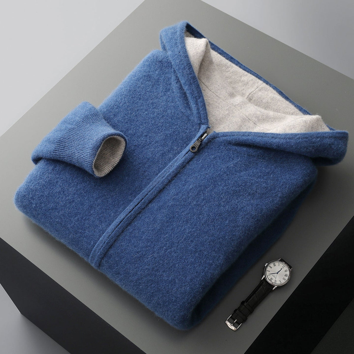 Reversible Cashmere Zip Jacket