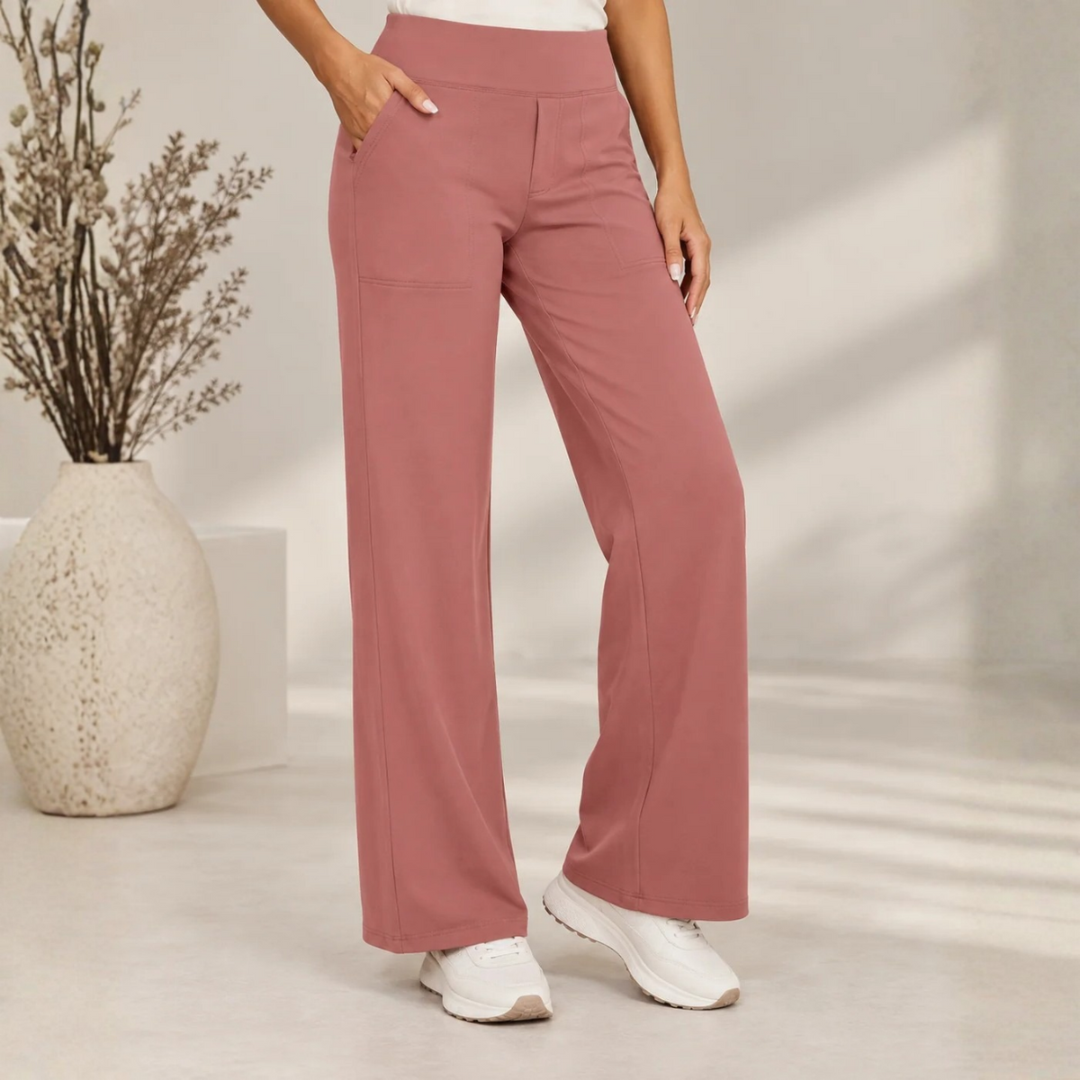 Lize Comfortable Elastic Wide-Leg Trousers