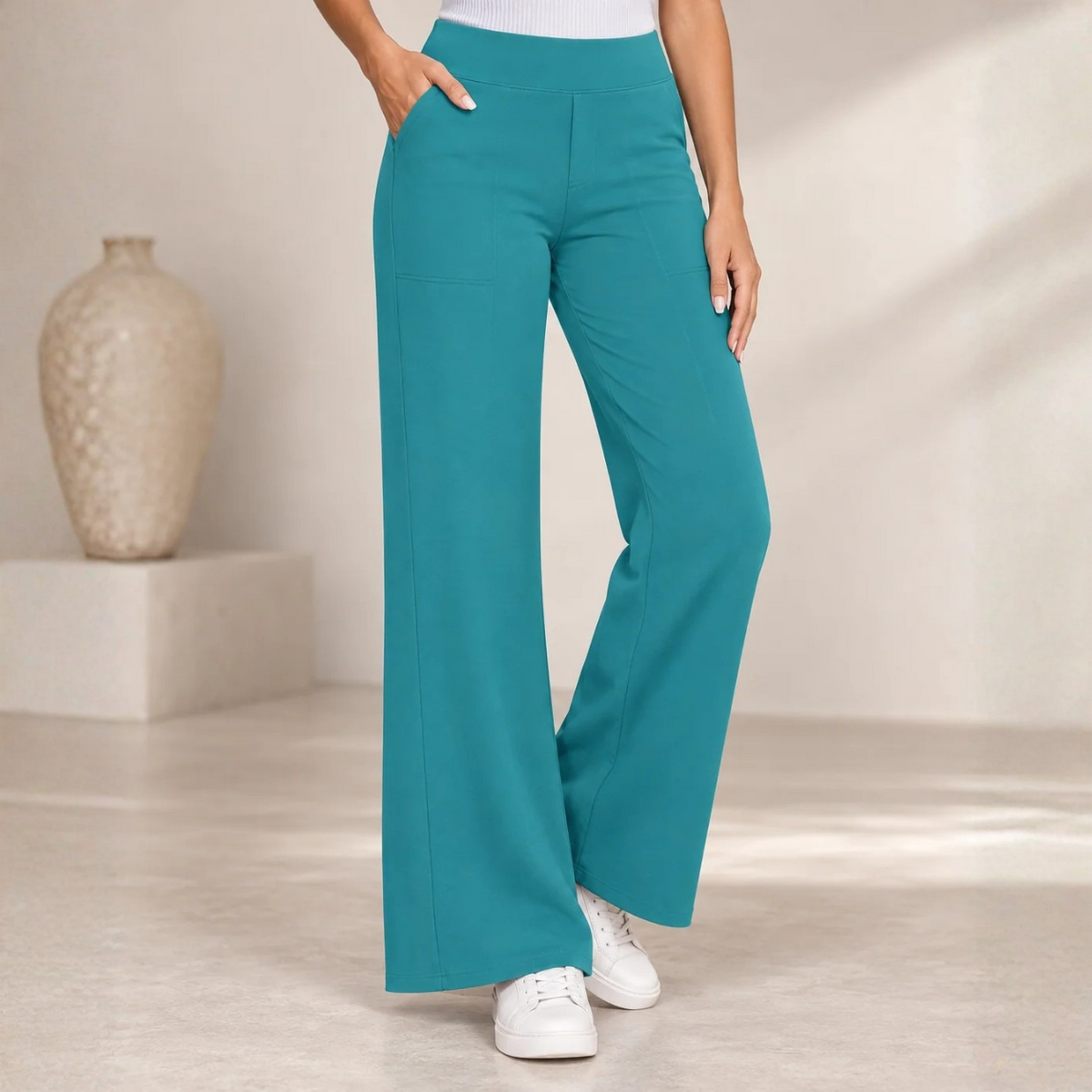 Lize Comfortable Elastic Wide-Leg Trousers