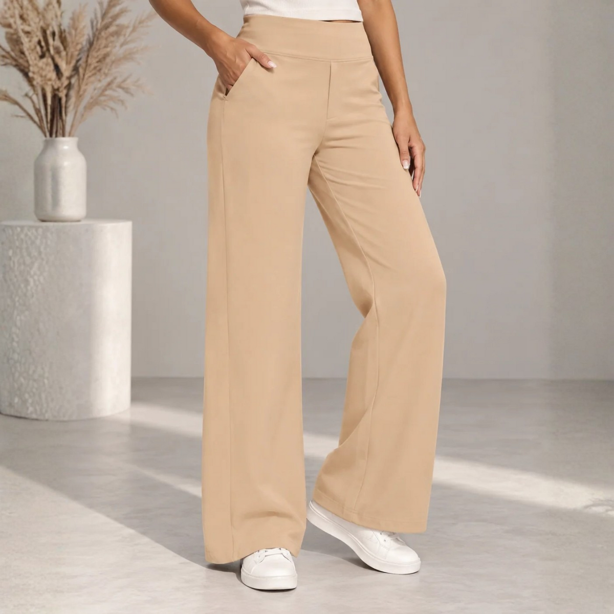 Lize Comfortable Elastic Wide-Leg Trousers