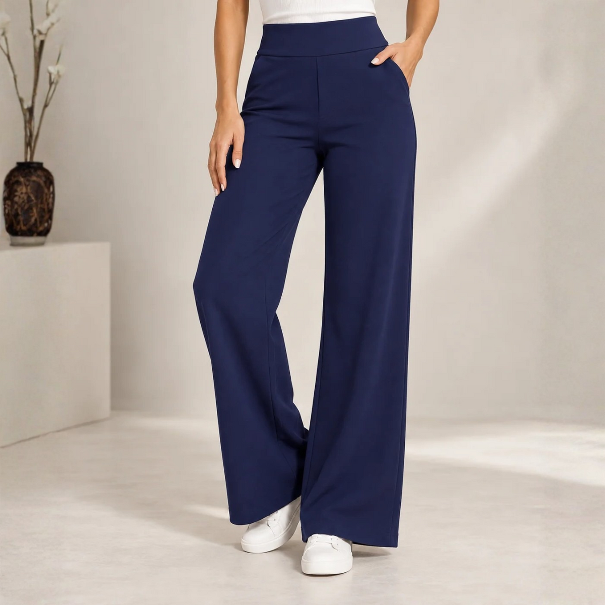 Lize Comfortable Elastic Wide-Leg Trousers