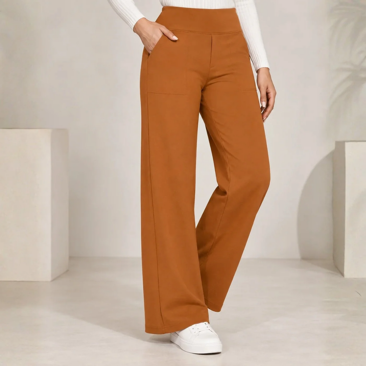 Lize Comfortable Elastic Wide-Leg Trousers