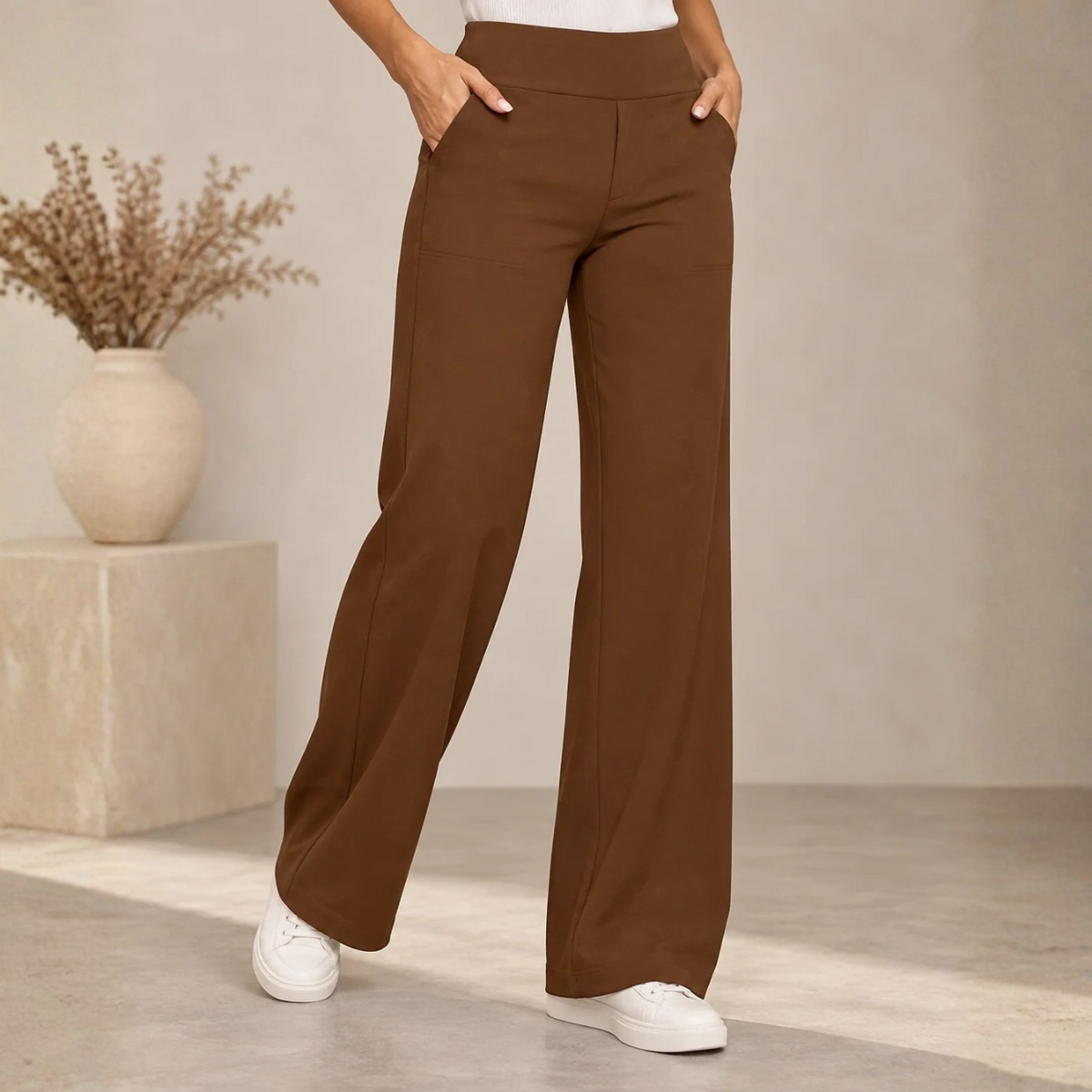 Lize Comfortable Elastic Wide-Leg Trousers