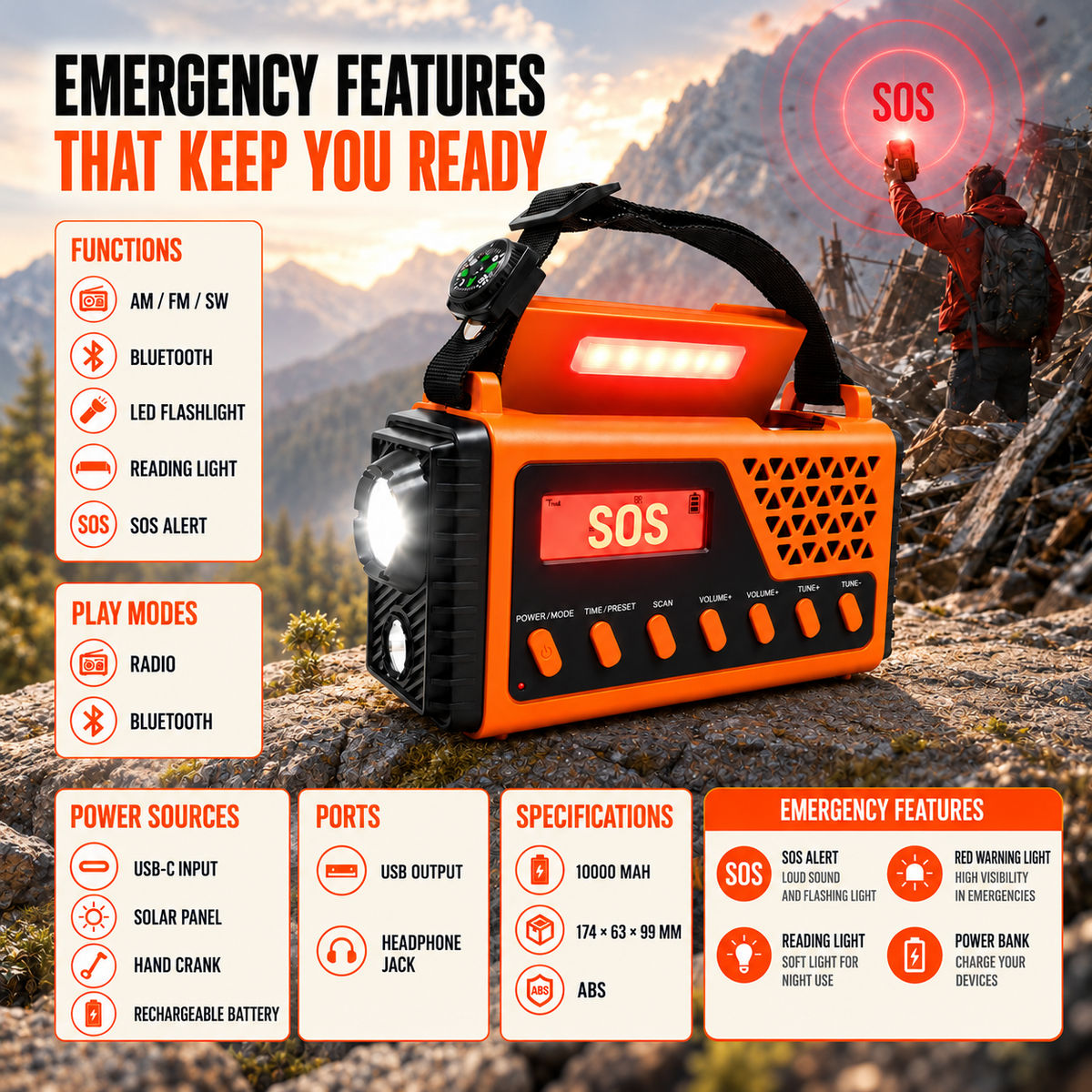 Nordspur | Crankoni Hand Crank Emergency Radio